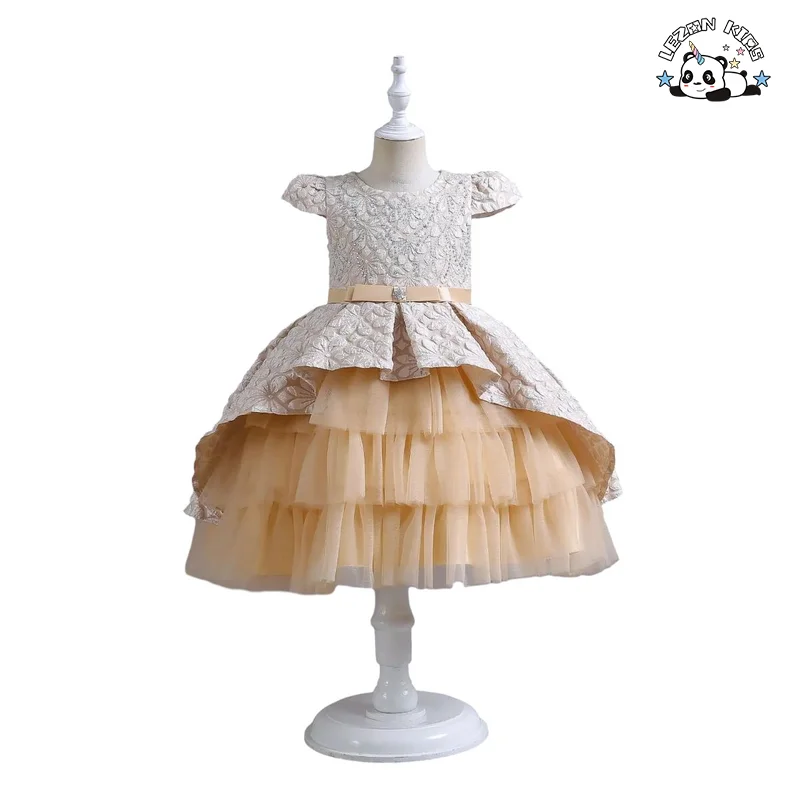 LEZONKIDS - Children's dress printed princess dress little girl dresses for birthday party